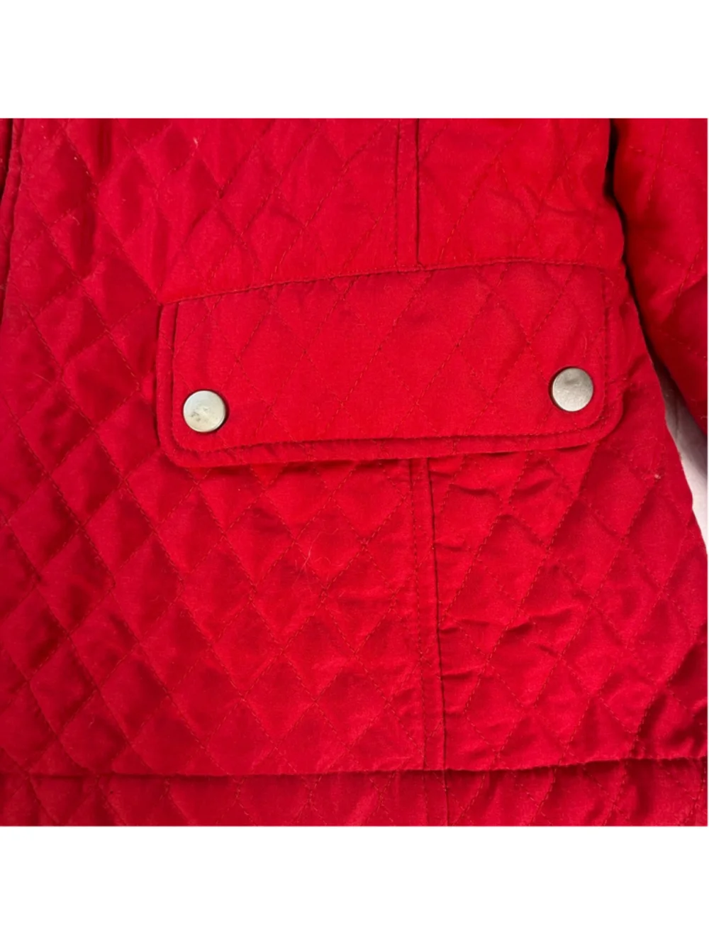 Jane Ashley Red Quilted Zip Front Jacket Womens Medium Lightweight Puffer Coat